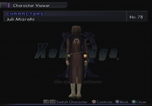 Screenshot of the XSIII character viewer showing Juli Mizrahi with her back toward the screen.