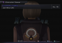 Screenshot of the XSIII character viewer showing the upper back of Juli's outfit.