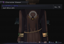 Screenshot of the XSIII character viewer showing the middle back of Juli's outfit.
