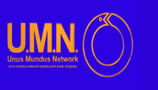 The U.M.N. logo with yellow text and the ouroboros symbol to the right of the text, on a dark blue/violet background.